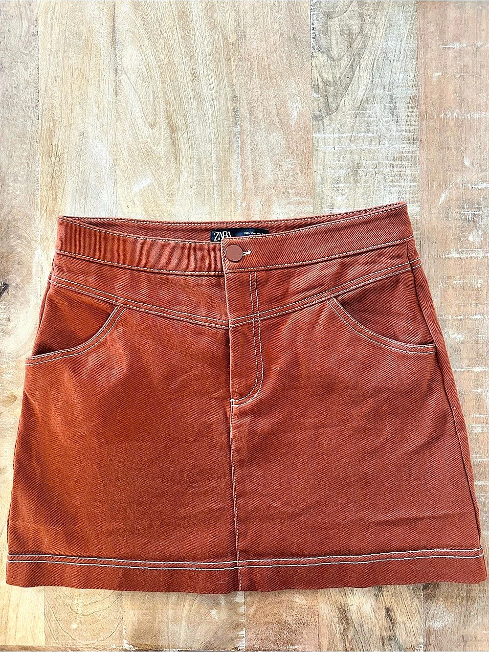 Zara Women's Mini Skirt in Brown, Large